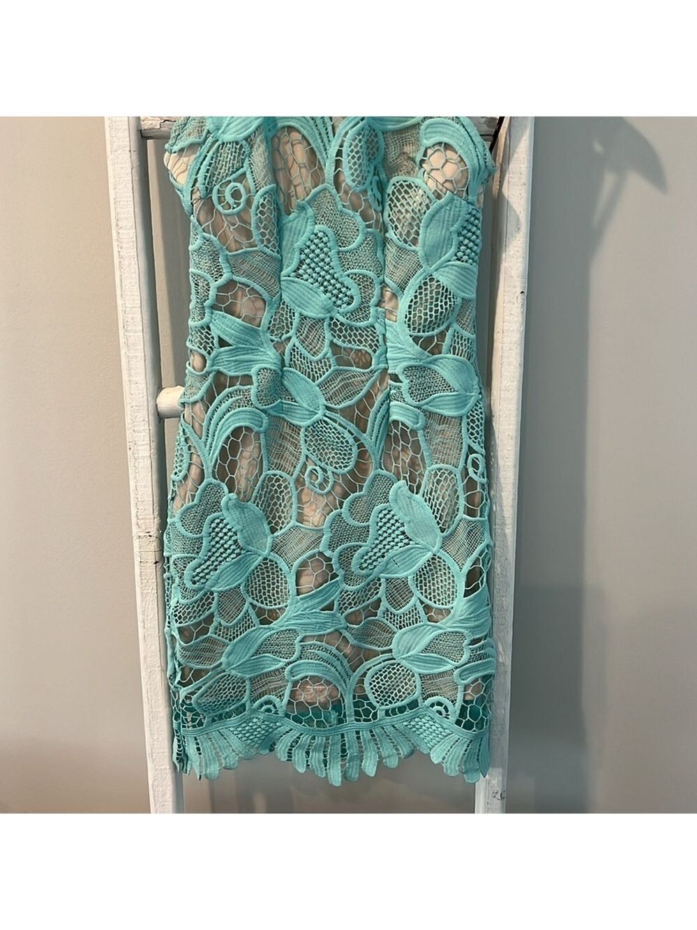 Missguided nwt mint lace and nude choker halter neck bodycon cocktail dress 4 - Picture 4 of 12